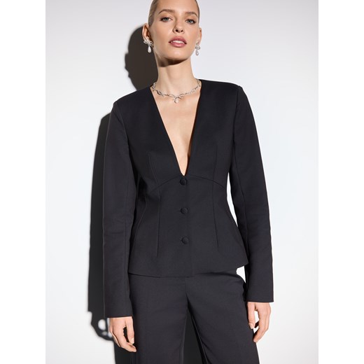 Mohito - Taliowana marynarka - czarny ze sklepu Mohito w kategorii Marynarki damskie - zdjęcie 187365908