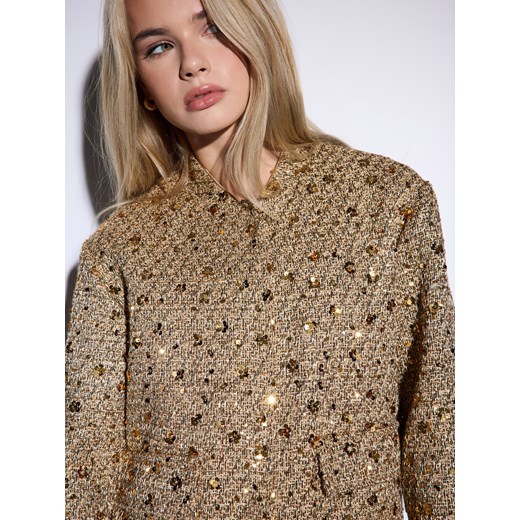 Mohito - Marynarka z metalizowaną nitką - złoty ze sklepu Mohito w kategorii Marynarki damskie - zdjęcie 187365976