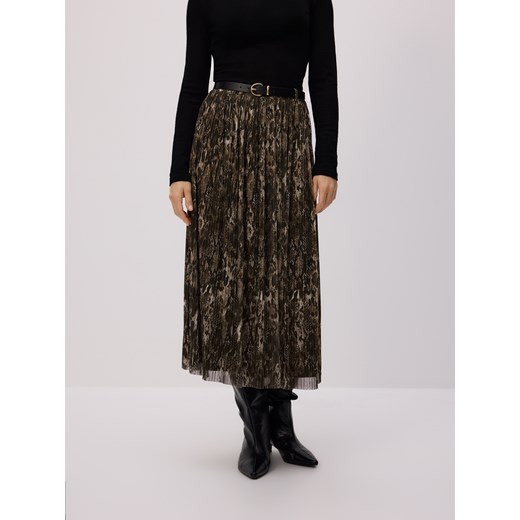 Reserved - Plisowana spódnica z paskiem - wielobarwny ze sklepu Reserved w kategorii Spódnice - zdjęcie 187366428