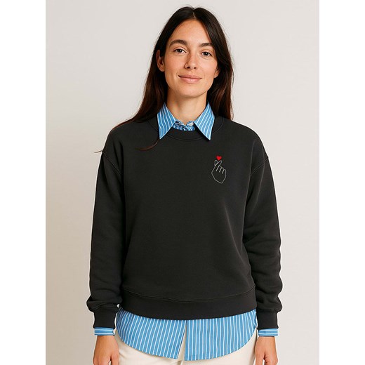 WOOOP Bluza &quot;K Love Cur&quot; w kolorze czarnym ze sklepu Limango Polska w kategorii Bluzy damskie - zdjęcie 187367825