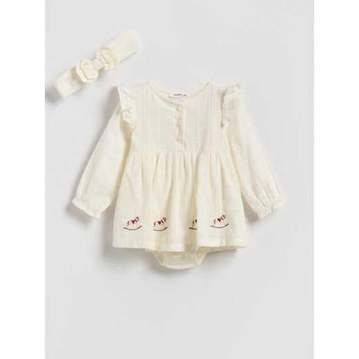 Reserved - Body z falbaną - złamana biel Reserved 68 (3-6 m.) Reserved