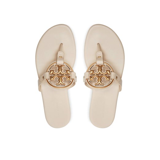 Japonki Tory Burch Miller 136593 Écru ze sklepu eobuwie.pl w kategorii Klapki damskie - zdjęcie 187368949