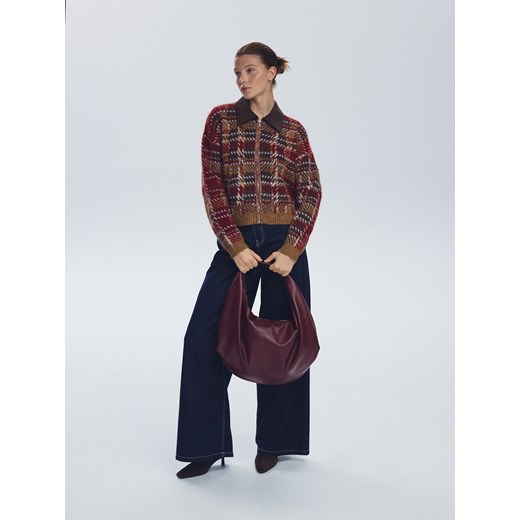 Reserved - Torebka hobo - bordowy ze sklepu Reserved w kategorii Torebki hobo - zdjęcie 187369547