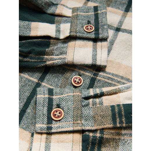 Reserved - Bawełniana koszula w kratę - ciemnozielony Reserved 116 (5-6 lat) Reserved