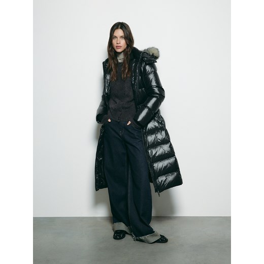Reserved - Puchowa kurtka z kapturem - czarny ze sklepu Reserved w kategorii Płaszcze damskie - zdjęcie 187369669