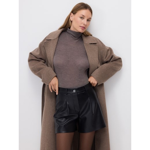 Reserved - Szorty z imitacji skóry - czarny ze sklepu Reserved w kategorii Szorty - zdjęcie 187369795