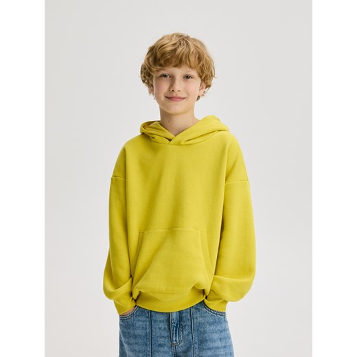 Reserved - Bluza oversize z kapturem - jasnożółty ze sklepu Reserved w kategorii Bluzy chłopięce - zdjęcie 187369828