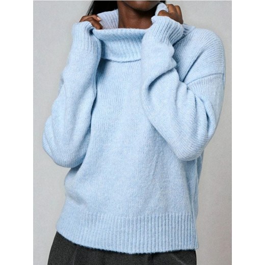 Sinsay - Klasyczny golf z domieszką wełny - niebieski ze sklepu Sinsay w kategorii Swetry damskie - zdjęcie 187370299
