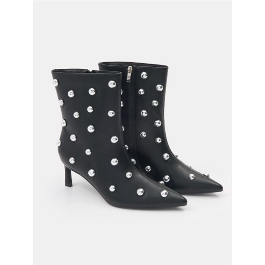 Sinsay - Botki z imitacji skóry - czarny ze sklepu Sinsay w kategorii Botki - zdjęcie 187371768