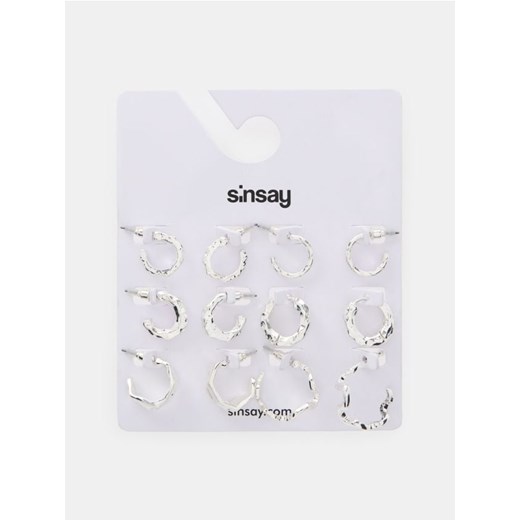 Sinsay - Kolczyki 6 pack - srebrny ze sklepu Sinsay w kategorii Kolczyki - zdjęcie 187371799