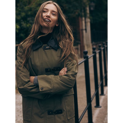 Reserved - Kurtka z kontrastowym kołnierzem - zielony ze sklepu Reserved w kategorii Kurtki damskie - zdjęcie 187372017
