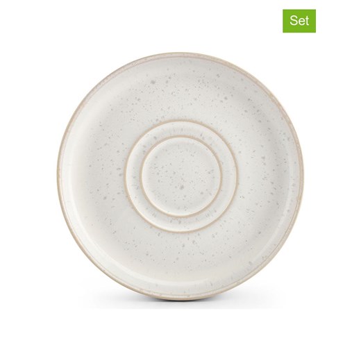 Salt and Pepper Spodki (4 szt.) &quot;Curvy&quot; w kolorze biało-beżowym - Ø 14 cm ze sklepu Limango Polska w kategorii Dzbanki i zaparzacze - zdjęcie 187372605