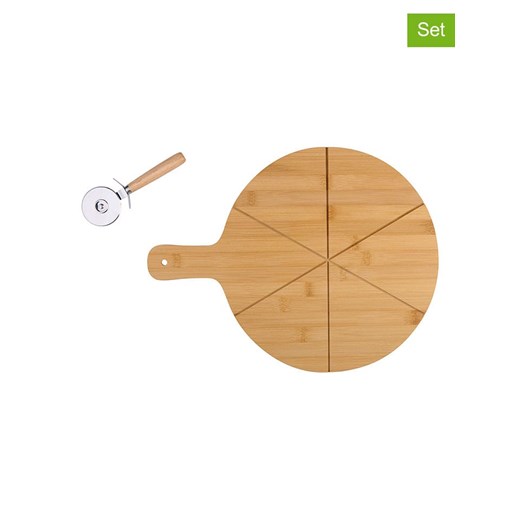 Alpina 2-częściowy zestaw w kolorze jasnobrązowym do pizzy - Ø 34 cm ze sklepu Limango Polska w kategorii Deski - zdjęcie 187372899