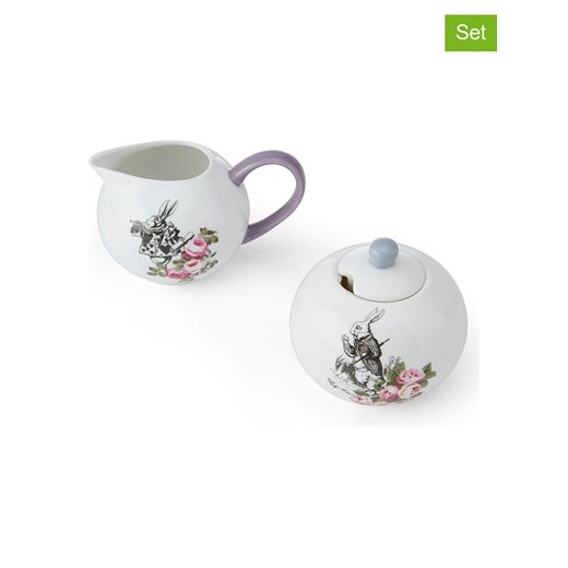 Mikasa 2-częściowy zestaw &quot;Alice In Wonderland&quot; w kolorze białym ze wzorem ze sklepu Limango Polska w kategorii Dzbanki i zaparzacze - zdjęcie 187373115