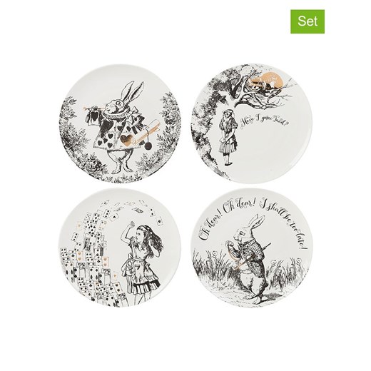 Mikasa Talerze śniadaniowe (4 szt.) w kolorze biało-czarnym - Ø 20,5 cm ze sklepu Limango Polska w kategorii Naczynia - zdjęcie 187373127