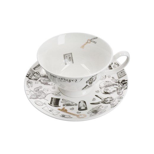 Mikasa Filiżanka &quot;Alice in Wonderland&quot; w kolorze biało-czarnym - 210 ml ze sklepu Limango Polska w kategorii Dzbanki i zaparzacze - zdjęcie 187373146