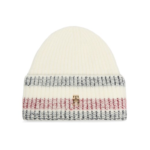Czapka Tommy Hilfiger Th Varsity Ski AW0AW16636 Écru ze sklepu eobuwie.pl w kategorii Czapki zimowe damskie - zdjęcie 187373408