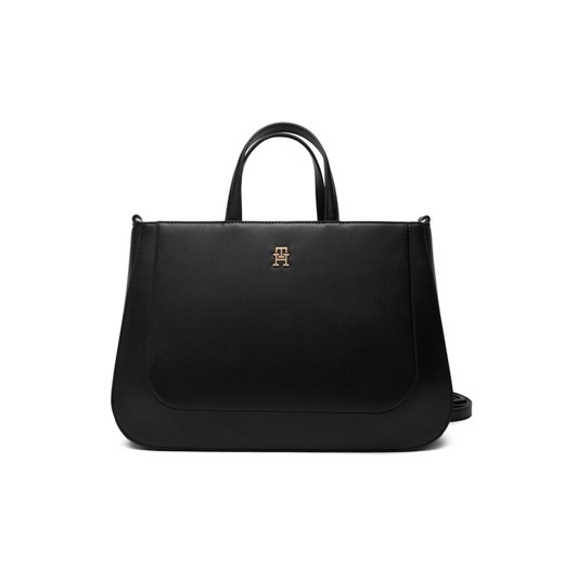 Torebka Tommy Hilfiger Th Glam Satchel AW0AW18145 Czarny ze sklepu eobuwie.pl w kategorii Torebki damskie - zdjęcie 187373469