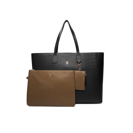 Tommy Hilfiger Torebka Th Icon Tote AW0AW18173 Czarny ze sklepu MODIVO w kategorii Torby Shopper bag - zdjęcie 187373845