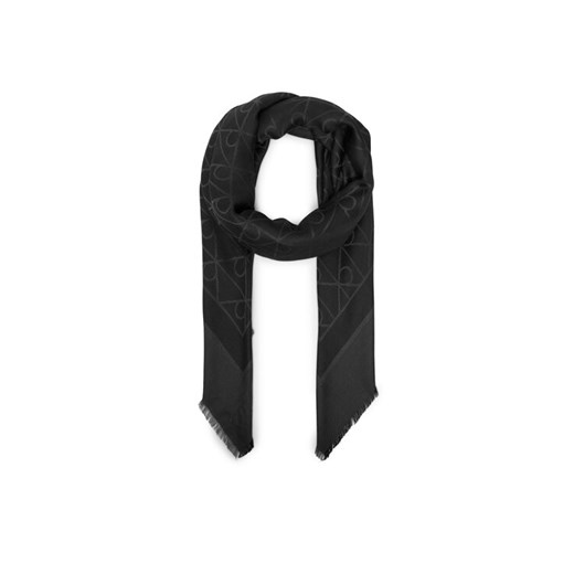 Calvin Klein Chusta Emblem Aop Tonal LV04D8063G Czarny ze sklepu MODIVO w kategorii Szaliki i chusty damskie - zdjęcie 187373886