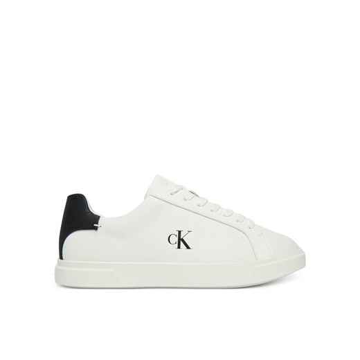 Calvin Klein Sneakersy Low Pro Cup Laceup Lth Moire HW0HW02845 Biały ze sklepu MODIVO w kategorii Buty sportowe damskie - zdjęcie 187373916