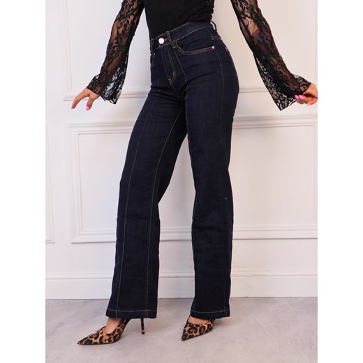 SPODNIE JEANSOWE DZWONY FLARE Z WYSOKIM STANEM- GRANATOWE Olika XS olika.com.pl