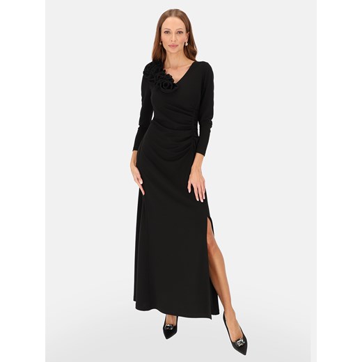 Czarna wieczorowa sukienka maxi z rozcięciem L'AF Mara ze sklepu Eye For Fashion w kategorii Sukienki - zdjęcie 187374437