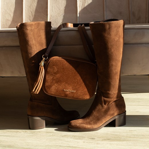 ZESTAW BUTY + TOREBKA - KOTYL 1389 TOSCANIO G88 CZEKOLADOWY ze sklepu Tymoteo.pl - sklep obuwniczy w kategorii Kozaki damskie - zdjęcie 187375615