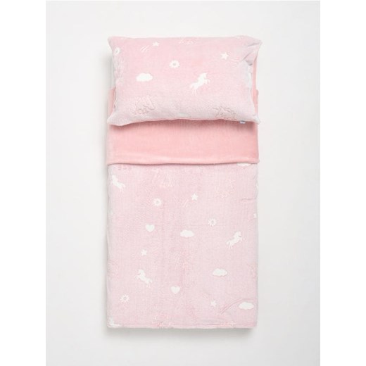 Sinsay - Komplet polarowej pościeli z fluorescencyjnym wzorem - różowy ze sklepu Sinsay w kategorii Pościele - zdjęcie 187376167