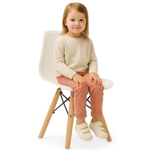 Białe krzesło skandynawskie do pokoju dziecięcego T8-H20 ze sklepu Edinos.pl w kategorii Krzesła - zdjęcie 187376559