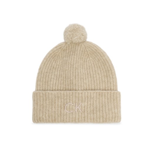 Calvin Klein Czapka Embroidery Airy K60K612586 Beżowy ze sklepu MODIVO w kategorii Czapki zimowe damskie - zdjęcie 187376647