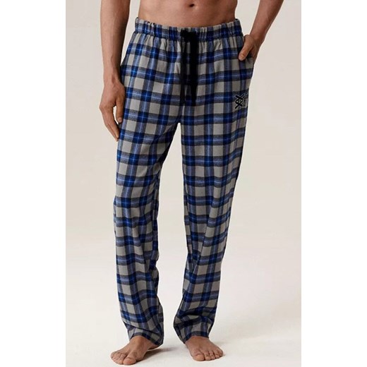 Atlantic spodnie piżamowe w kratkę NMB-045-SZARY, Kolor szary-wzór, Rozmiar L, ATLANTIC ze sklepu Primodo w kategorii Piżamy męskie - zdjęcie 187376775
