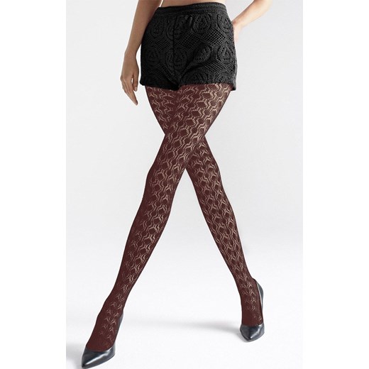 Marilyn żakardowe rajstopy czekoladowe Sophia 874 G 120 DEN, Kolor czekoladowy, Rozmiar 1/2, Marilyn ze sklepu Primodo w kategorii Rajstopy - zdjęcie 187376847