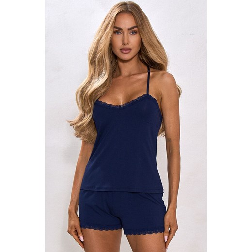 Granatowa piżama damska na ramiączkach i z krótkimi spodenkami COMFY SIN, Kolor granatowy, Rozmiar S, PURE SIN ze sklepu Primodo w kategorii Piżamy damskie - zdjęcie 187376856