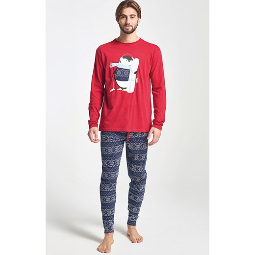 Męska piżama świąteczna z nadrukiem czerwona ALBANO, Kolor czerwono-granatowy, Rozmiar 2XL, Sorbetto ze sklepu Primodo w kategorii Piżamy męskie - zdjęcie 187376866
