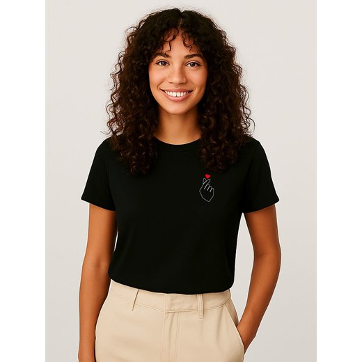 WOOOP Koszulka &quot;K Love Cur&quot; w kolorze czarnym ze sklepu Limango Polska w kategorii Bluzki damskie - zdjęcie 187377049