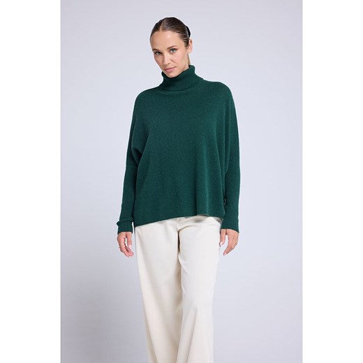 Maison Héritage Cashmere Kaszmirowy golf w kolorze ciemnozielonym Maison Héritage Cashmere S/M wyprzedaż Limango Polska