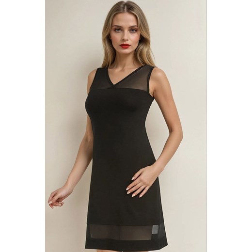 Damska koszula nocna czarna Betti 2808, Kolor czarny, Rozmiar L, Teyli ze sklepu Intymna w kategorii Koszule nocne - zdjęcie 187377647