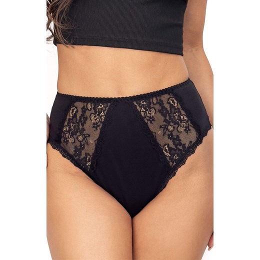 Donna figi damskie z wysokim stanem czarne 246, Kolor czarny, Rozmiar S, Donna ze sklepu Intymna w kategorii Majtki damskie - zdjęcie 187377727