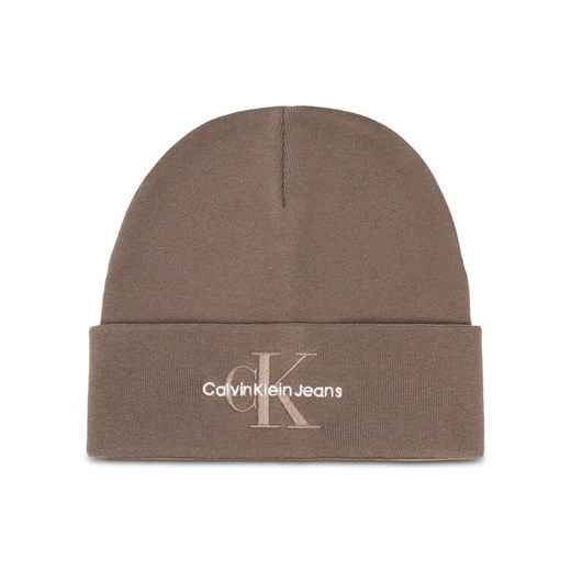 Czapka Calvin Klein Mono Logo Embro K50K512460 Brązowy ze sklepu eobuwie.pl w kategorii Czapki zimowe męskie - zdjęcie 187378887