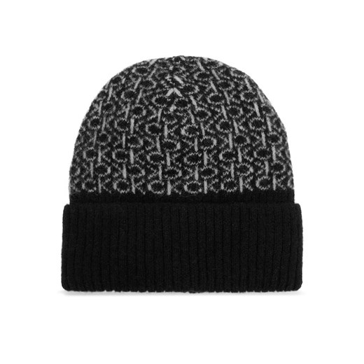 Calvin Klein Czapka Monogram Fold K60K612595 Czarny ze sklepu MODIVO w kategorii Czapki zimowe damskie - zdjęcie 187379415
