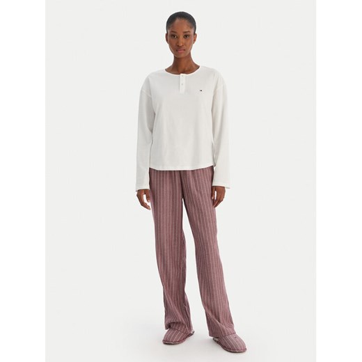 Tommy Hilfiger Piżama UW0UW06154 Écru Regular Fit ze sklepu MODIVO w kategorii Piżamy damskie - zdjęcie 187379456