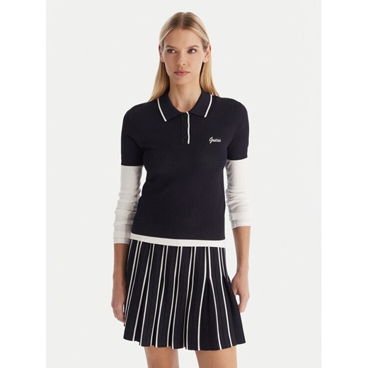 Guess Polo V5GP00Z3D60 Granatowy Slim Fit ze sklepu MODIVO w kategorii Bluzki damskie - zdjęcie 187379459