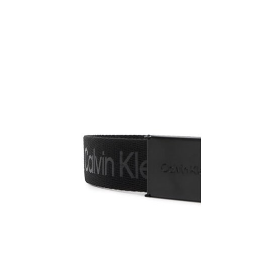 Calvin Klein Pasek Dziecięcy Calvin Logo Canvas Belt IU0IU00667 Czarny Calvin Klein S_M MODIVO