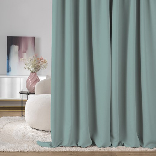 Zasłona zaciemniająca na taśmie marszczącej  miętowy 140 x 280 cm 1 szt. ze sklepu dekoria.pl w kategorii Zasłony - zdjęcie 187380205