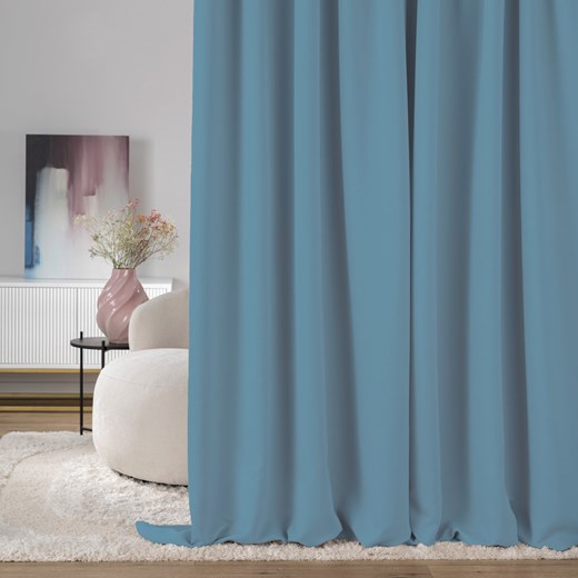 Zasłona zaciemniająca na taśmie marszczącej  niebieski 140 x 280 cm 1 szt. ze sklepu dekoria.pl w kategorii Zasłony - zdjęcie 187380215