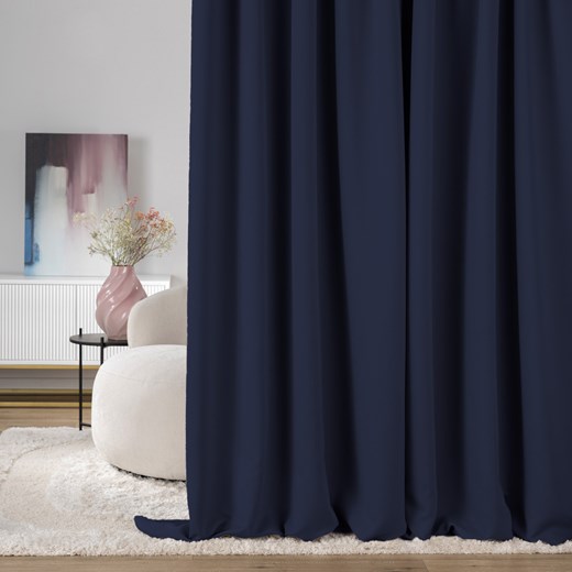 Zasłona zaciemniająca na taśmie marszczącej granatowy 140 x 280 cm 1 szt. ze sklepu dekoria.pl w kategorii Zasłony - zdjęcie 187380225
