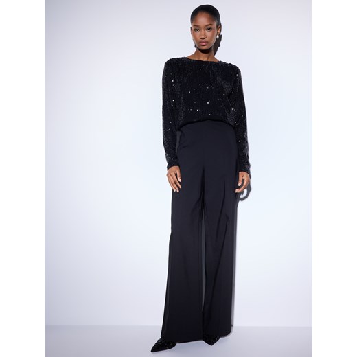 Mohito - Spodnie z szeroką nogawką - czarny ze sklepu Mohito w kategorii Spodnie damskie - zdjęcie 187380477