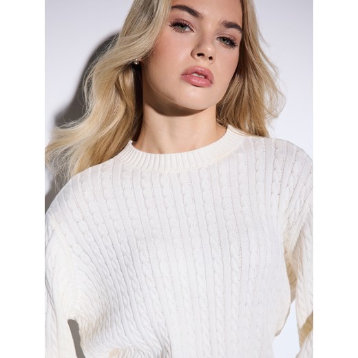 Mohito - Sweter z warkoczowym splotem - kremowy Mohito XL Mohito
