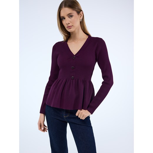 Mohito - Sweter z falbaną - kasztanowy ze sklepu Mohito w kategorii Swetry damskie - zdjęcie 187380535